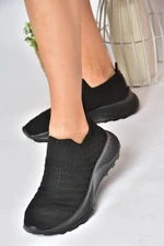 Fox Shoes P239503304 Black Tricot Fabric Women's Sports Shoes Sneakers