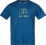 Bergans Graphic Wool Tee Men North Sea Blue/Jade Green/Navy Blue S Tričko
