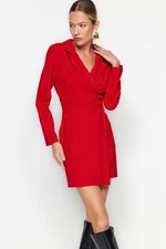 Trendyol Red Button Detailed Mini Woven Jacket Woven Dress