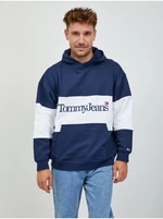 White and Blue Mens Hoodie Tommy Jeans - Men