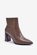 Leather patent heeled shoes SBarski Dark brown