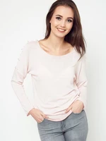 Knitted blouse decorated with pink pearls