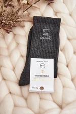Women's smooth socks with dark grey lettering