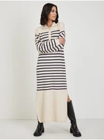 Beige striped sweater maxi-dress VILA Elinia - Women