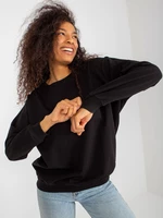 Black women's basic hoodie in oversize cut