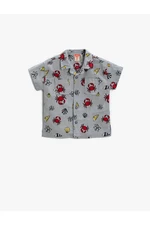 Koton Crab Print Short Sleeve Shirt With Pocket. Cotton Cotton
