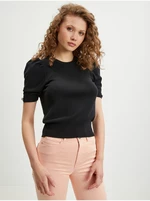 Black Ladies Short Sleeve Sweater Guess Emma - Women