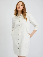 Orsay Bílé dámské džínové košilové šaty - Dámské