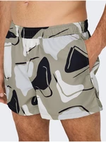 grey mens patterned swimwear ONLY & SONS Todd - Men
