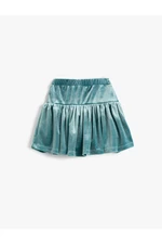 Koton Velvet Shorts Skirt with Glitter Detail.