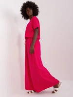 Basic fuchsia dress with short sleeves