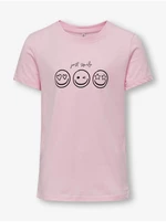 Light pink girly T-shirt ONLY Smil - Girls