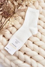 Women's embossed socks white
