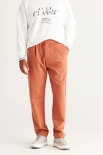 AC&Co / Altınyıldız Classics Men's Light Brown Oversized Loose Fit Patterned Trousers.