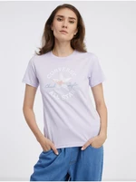 Světle fialové dámské tričko Converse - Dámské