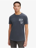 Dark gray Tom Tailor Denim Men's T-Shirt - Men