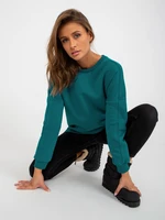 Basic Navy Hoodie with Round Neckline