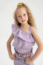 DEFACTO Girl's Strap Crinkle Short Sleeve Blouse