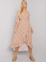 OCH BELLA Beige Ladies Dress with Patterns