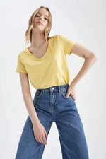 DEFACTO Regular Fit V Neck Short Sleeve T-Shirt