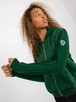 Dark green quilted bomber sweatshirt made of cotton RUE PARIS