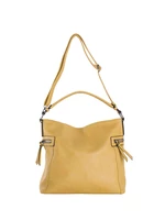 Women's dark yellow shoulder bag with handle