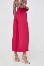 Vlnené nohavice Marella ružová farba,široké,vysoký pás,2413131134200