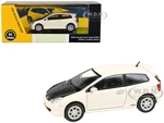 2001 Honda Civic Type R EP3 White with Carbon Hood 1/64 Diecast Model Car by Paragon Models