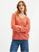 Red women's floral t-shirt Tom Tailor - Women