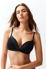 Trendyol Black Modal Satin Detailed String Strap Plumping Effective Coated Knitted Bra