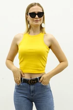 Madmext Mad Girls Yellow Crop Top MG361