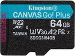 Kingston 64GB microSDHC Canvas Go! Plus U3 UHS-I V30 Micro SDHC 64 GB Carduri de memorie
