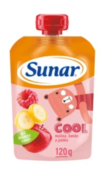 SUNAR Cool ovocná kapsička malina, banán, jablko 12m+ 120 g