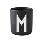 Czarny porcelanowy kubek Design Letters Alphabet M, 250 ml