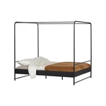 Czarne metalowe łóżko dwuosobowe vtwonen Bunk, 160x200 cm