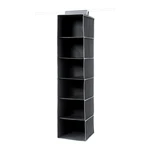 Czarny wiszący organizer do szafy z 6 przegrodami Compactor Garment So
