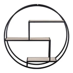 Czarno-naturalna wielopoziomowa półka z litego drewna paulowni 62 cm Rotterdam – House Nordic