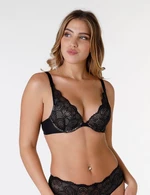 Černá dámská krajková push-up podprsenka Wonderbra GLAMOUR TRIANGLE PUSH-UP BRA