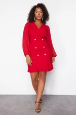 Trendyol Curve Red Woven Jacket Dress