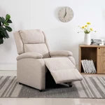 TV Recliner Chair Cream Fabric