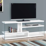 WOODYHOME LXingStore 3 Tier Entertainment TV Stands for TVs up to 55 Glossy White Finish with 8mm Acrylic Sides
