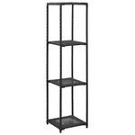 Storage Shelf Black 11.8"x11.8"x47.2" Poly Rattan