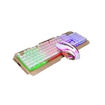 Glowing 104 Keys Keyboard and Mouse Set V1 Wired RGB Mechanical Feeling Keyboard 2400DPI Mouse Combo Set for Game Office