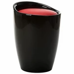 Storage Stool Black and Red Faux Leather