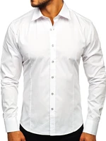 Cămașă elegantă mâneca lungă albă Bolf 1703