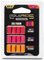 Liquirigs plovoucí pěna liquid zig 4+4+4 ks - červená, růžová a oranžová