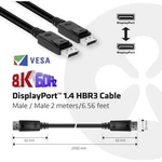 DisplayPort kabel club3D [1x zástrčka DisplayPort - 1x zástrčka DisplayPort] černá 2.00 m