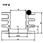Chladič Fischer Elektronik SK 76 37,5 SA, 37,5 x 32 x 20 mm, 6,5 kW
