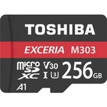 Paměťová karta microSDXC, 256 GB, Toshiba M303 Exceria, Class 10, UHS-I, v30 Video Speed Class, UHS-Class 3, vč. SD adaptéru, výkonnostní standard A1