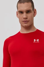 Tréningové tričko s dlhým rukávom Under Armour červená farba, jednofarebný, 1361524